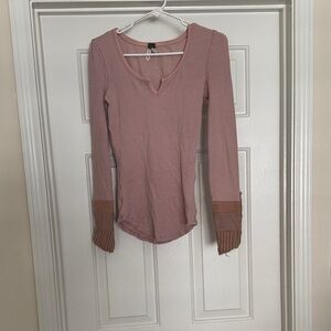 Free People Mauve Long Sleeve Bodysuit